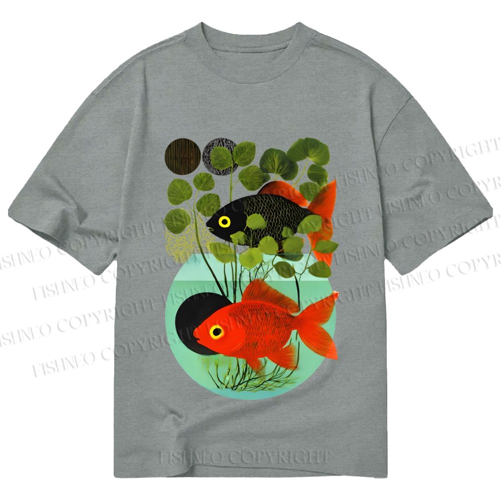 Unisex Classic Cotton Koi Fish in Tank Printed T-shirt
