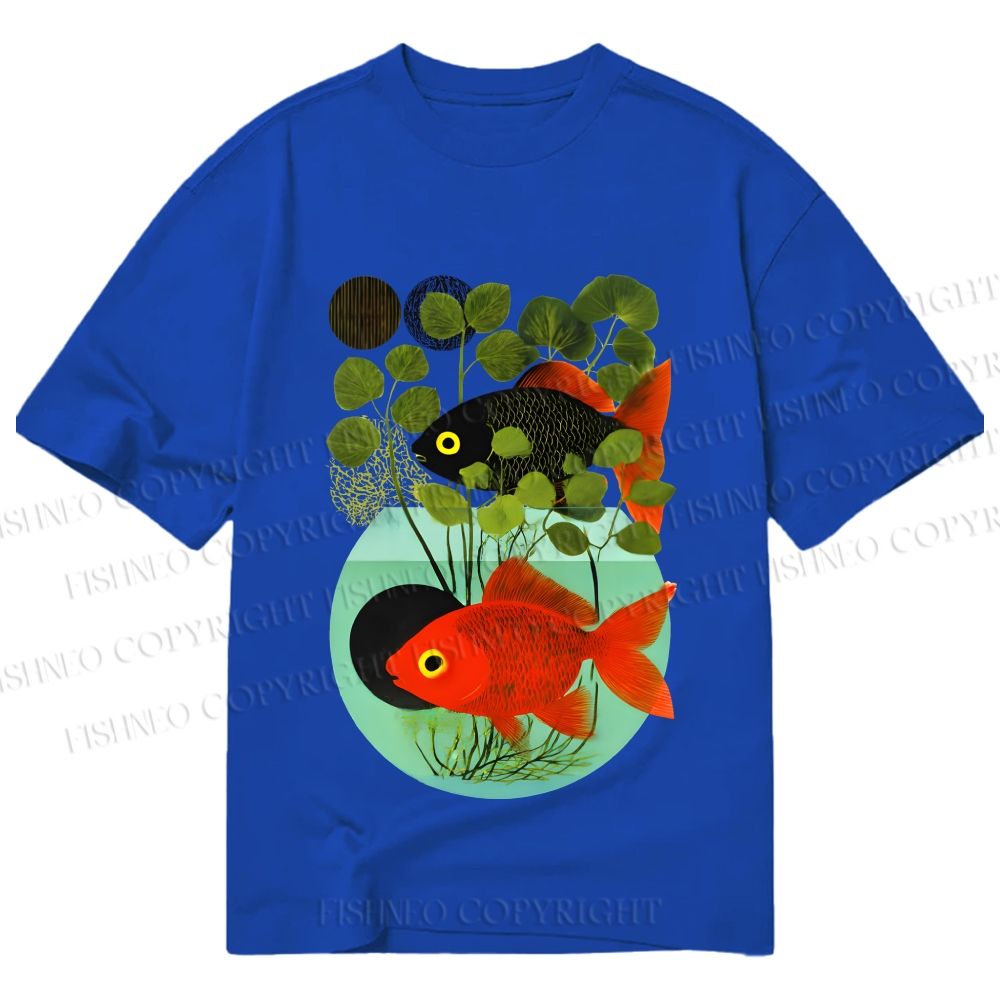 Unisex Classic Cotton Koi Fish in Tank Printed T-shirt