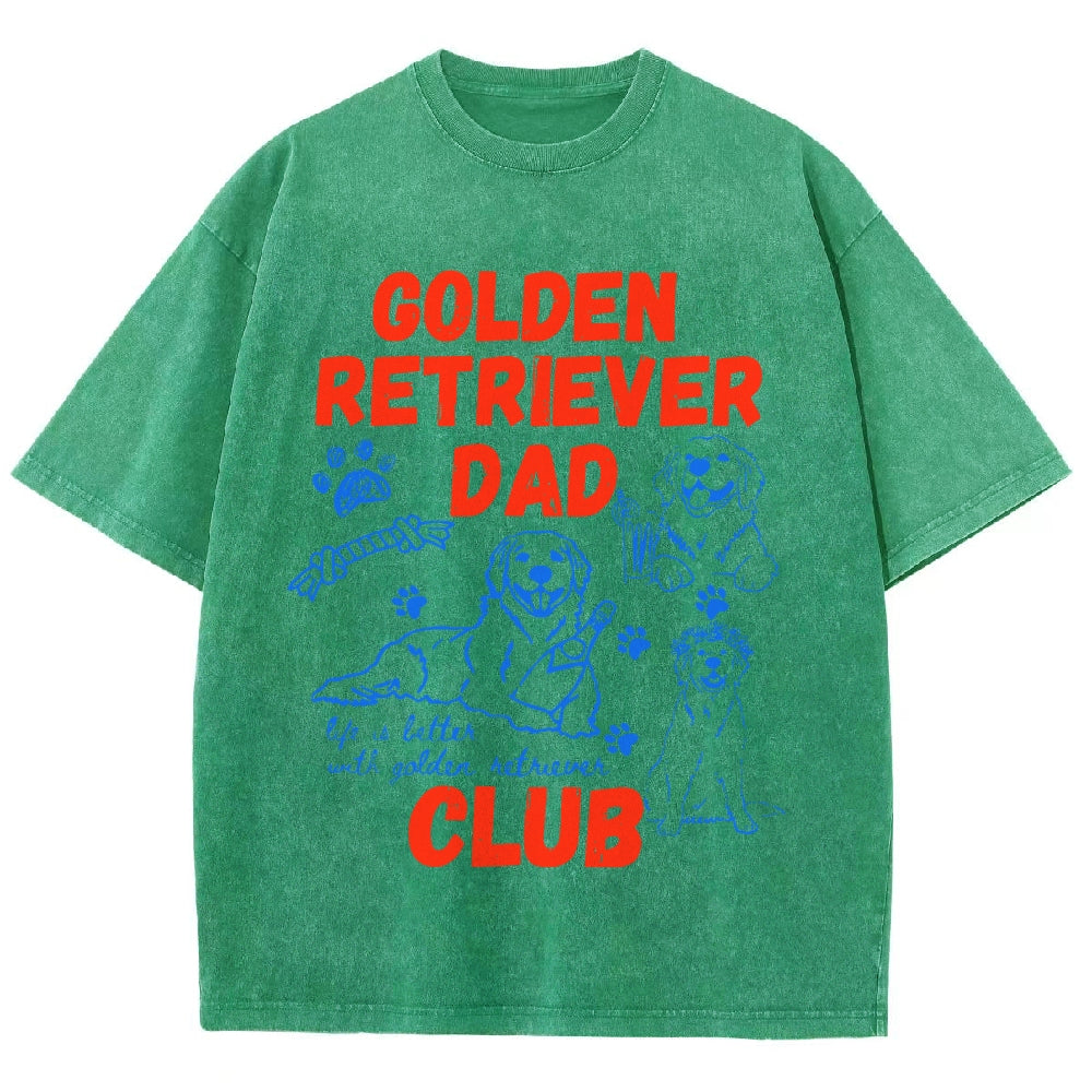 Golden Retriever Dad Club Vintage Washed T-shirt