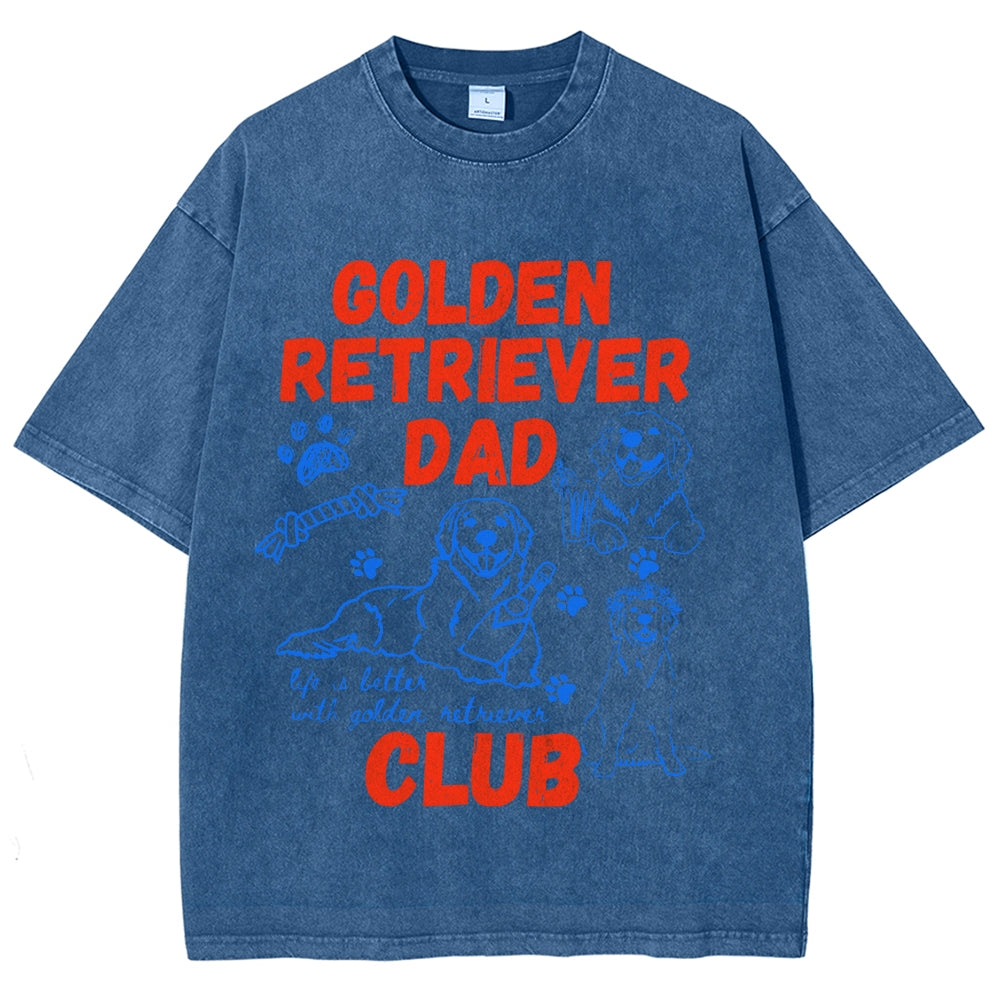 Golden Retriever Dad Club Vintage Washed T-shirt