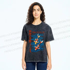 Unisex Japanese Koi Fish Printed Washed Tee