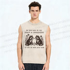Unisex Revolution Raccoon Printed Washed Tank Top