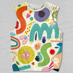 Unisex Bauhaus Graffiti Printed Tank Top