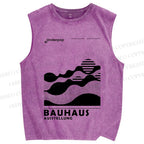 Unisex Bauhaus Sunrise Printed Washed Tank Top