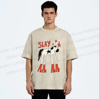 Unisex Horse in Boots Slay Printed Washed Tee