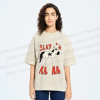 Unisex Horse in Boots Slay Printed Washed Tee