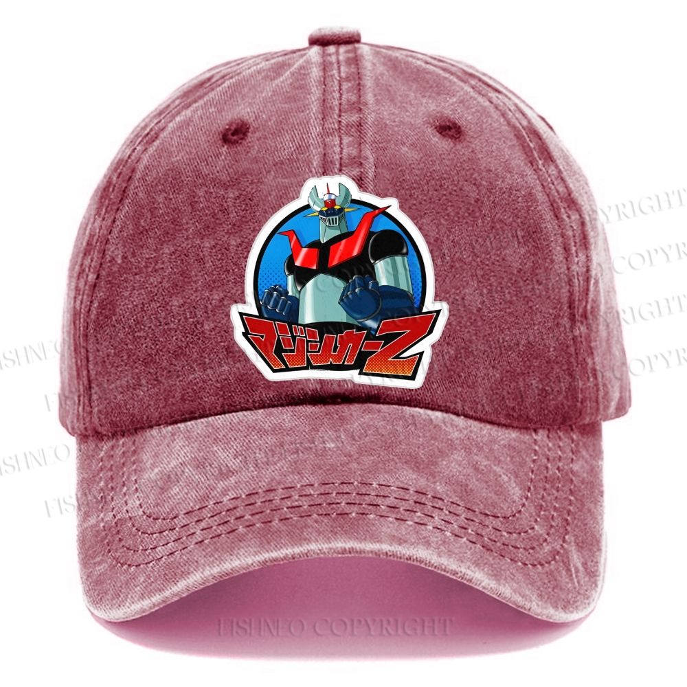 Unisex Mazinger Z Vintage Anime Robot Vintage Casual Washed Cap