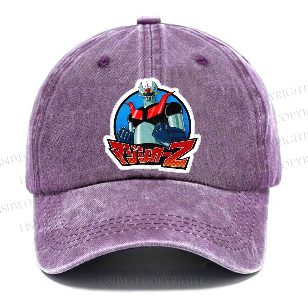Unisex Mazinger Z Vintage Anime Robot Vintage Casual Washed Cap