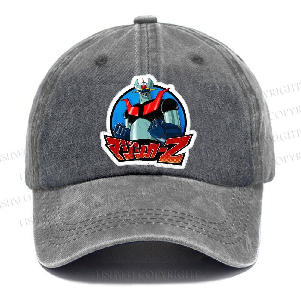 Unisex Mazinger Z Vintage Anime Robot Vintage Casual Washed Cap