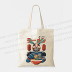 Retro Robot Ramen Japanese Tote Bag