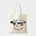 Chill Like A Cat Lazy Skateboard Cat Tote Bag