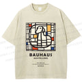 Unisex Bauhaus Dog Printed Washed Tee