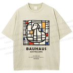 Unisex Bauhaus Dog Printed Washed Tee