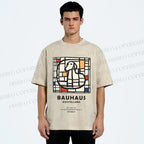 Unisex Bauhaus Dog Printed Washed Tee