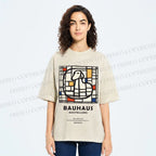 Unisex Bauhaus Dog Printed Washed Tee