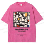 Unisex Bauhaus Dog Printed Washed Tee