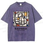 Unisex Bauhaus Dog Printed Washed Tee