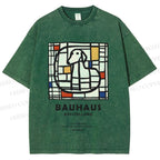 Unisex Bauhaus Dog Printed Washed Tee