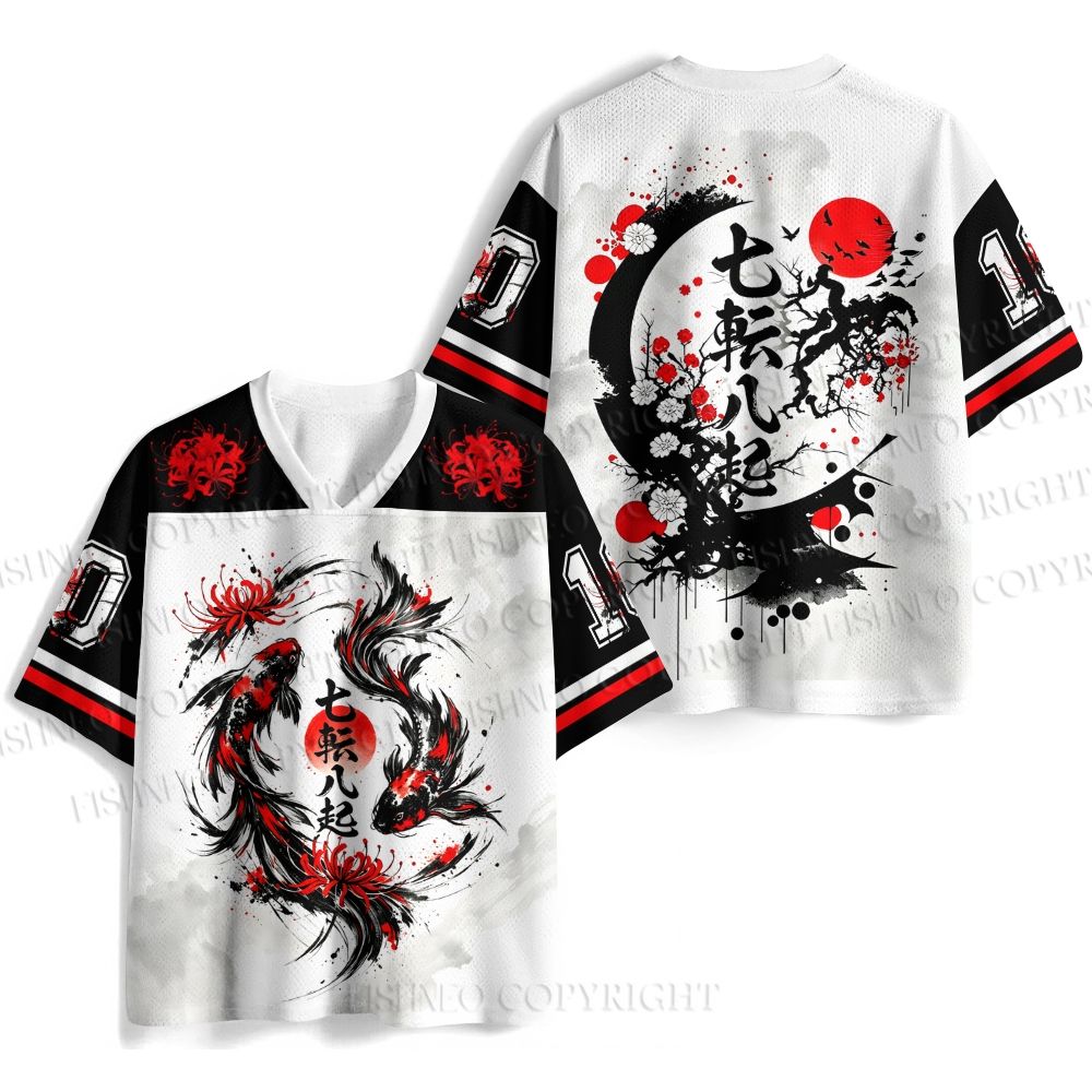 Vintage Koi and Lycoris Radiata Jersey Shirts