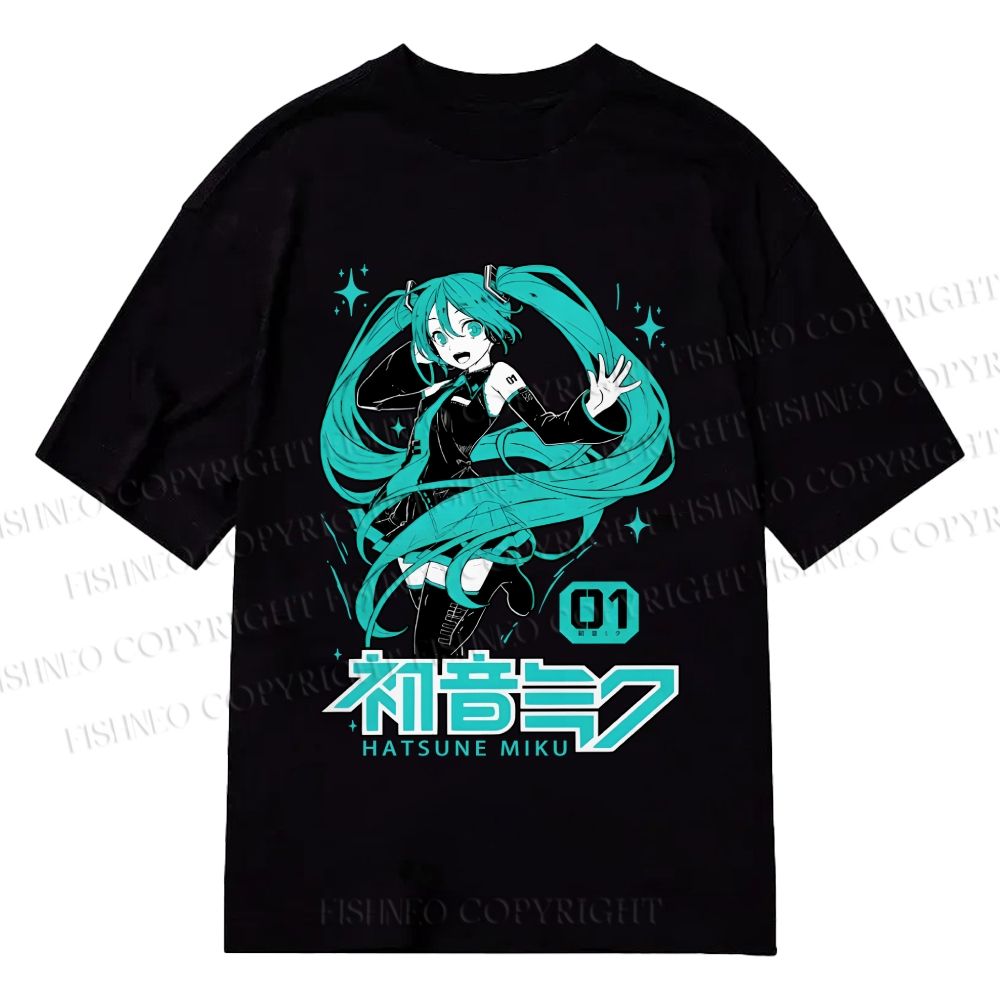 Unisex Classic Cotton Hatsune Miku Printed T-shirt
