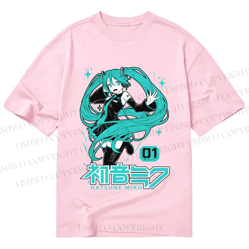 Unisex Classic Cotton Hatsune Miku Printed T-shirt