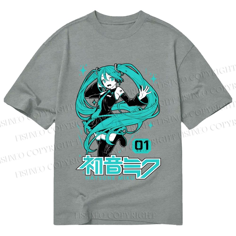 Unisex Classic Cotton Hatsune Miku Printed T-shirt