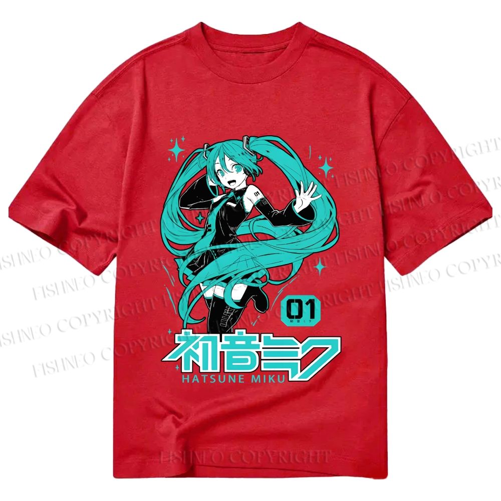 Unisex Classic Cotton Hatsune Miku Printed T-shirt