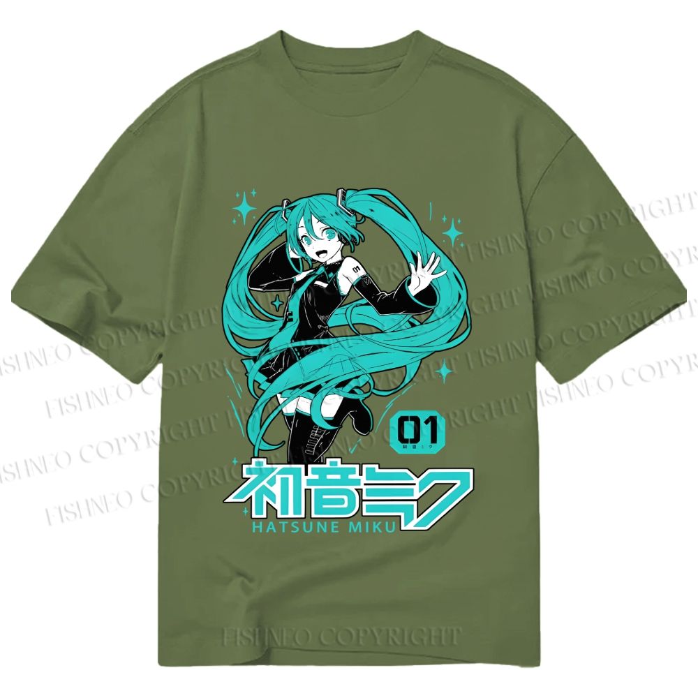 Unisex Classic Cotton Hatsune Miku Printed T-shirt