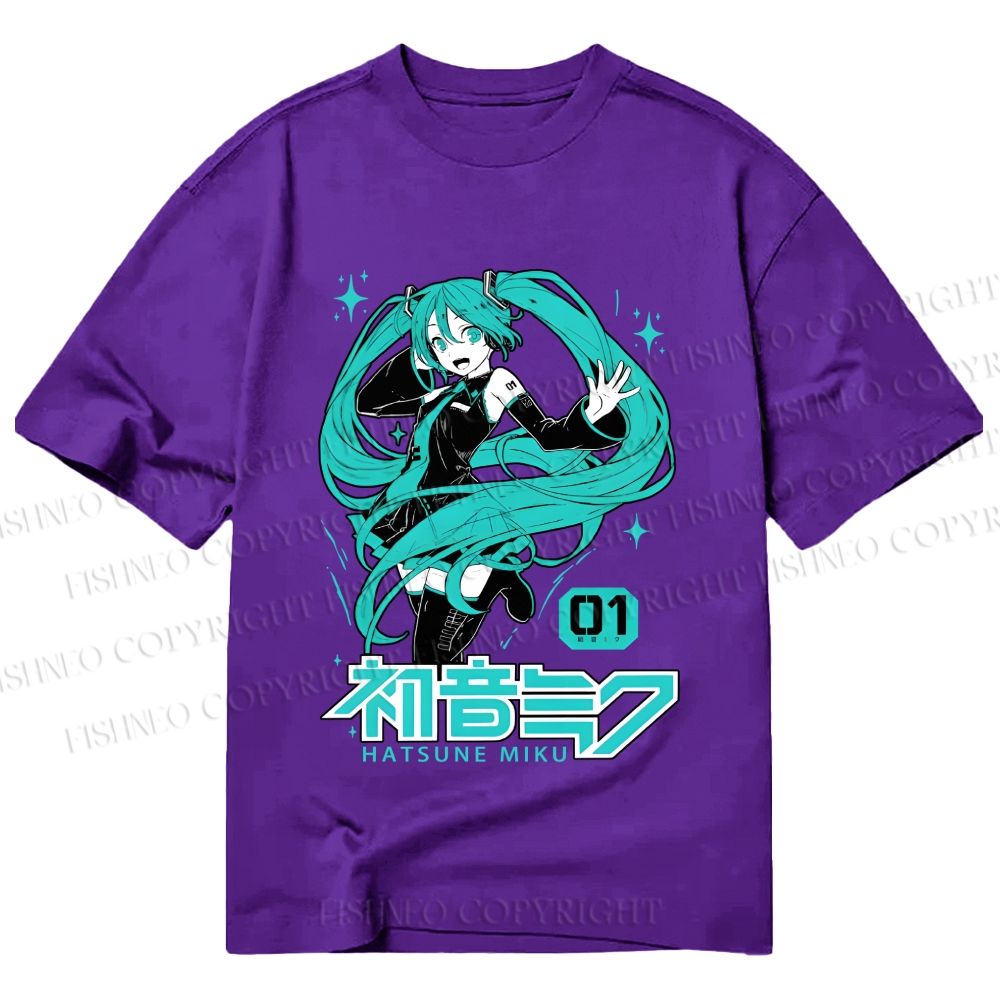 Unisex Classic Cotton Hatsune Miku Printed T-shirt