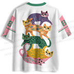 Floral Cats Jersey Shirts