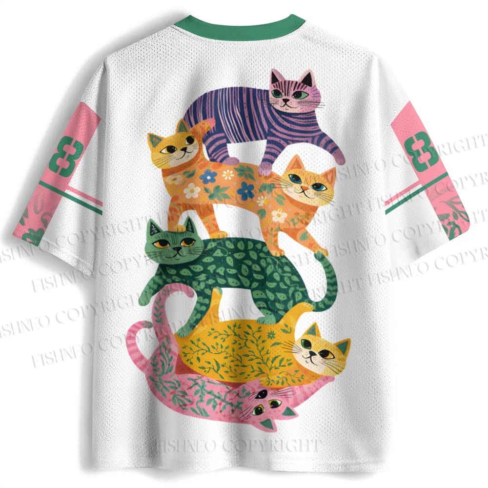 Floral Cats Jersey Shirts