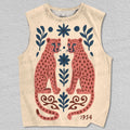 Unisex Twin Cheetahs Boho Jungle Art Printed Tank Top