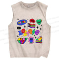 Unisex Multicolor Pride Printed Washed Tank Top