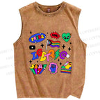 Unisex Multicolor Pride Printed Washed Tank Top