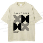 Unisex Bauhaus Design Printed Washed Tee
