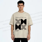 Unisex Bauhaus Design Printed Washed Tee