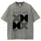 Unisex Bauhaus Design Printed Washed Tee