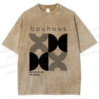 Unisex Bauhaus Design Printed Washed Tee