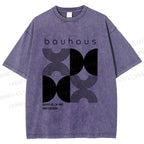 Unisex Bauhaus Design Printed Washed Tee