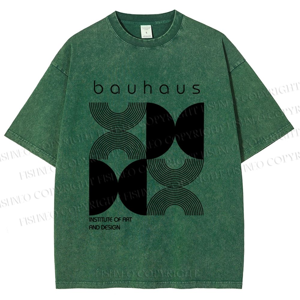 Unisex Bauhaus Design Printed Washed Tee