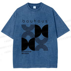 Unisex Bauhaus Design Printed Washed Tee