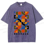 Unisex Bauhaus Design Printed Washed Tee