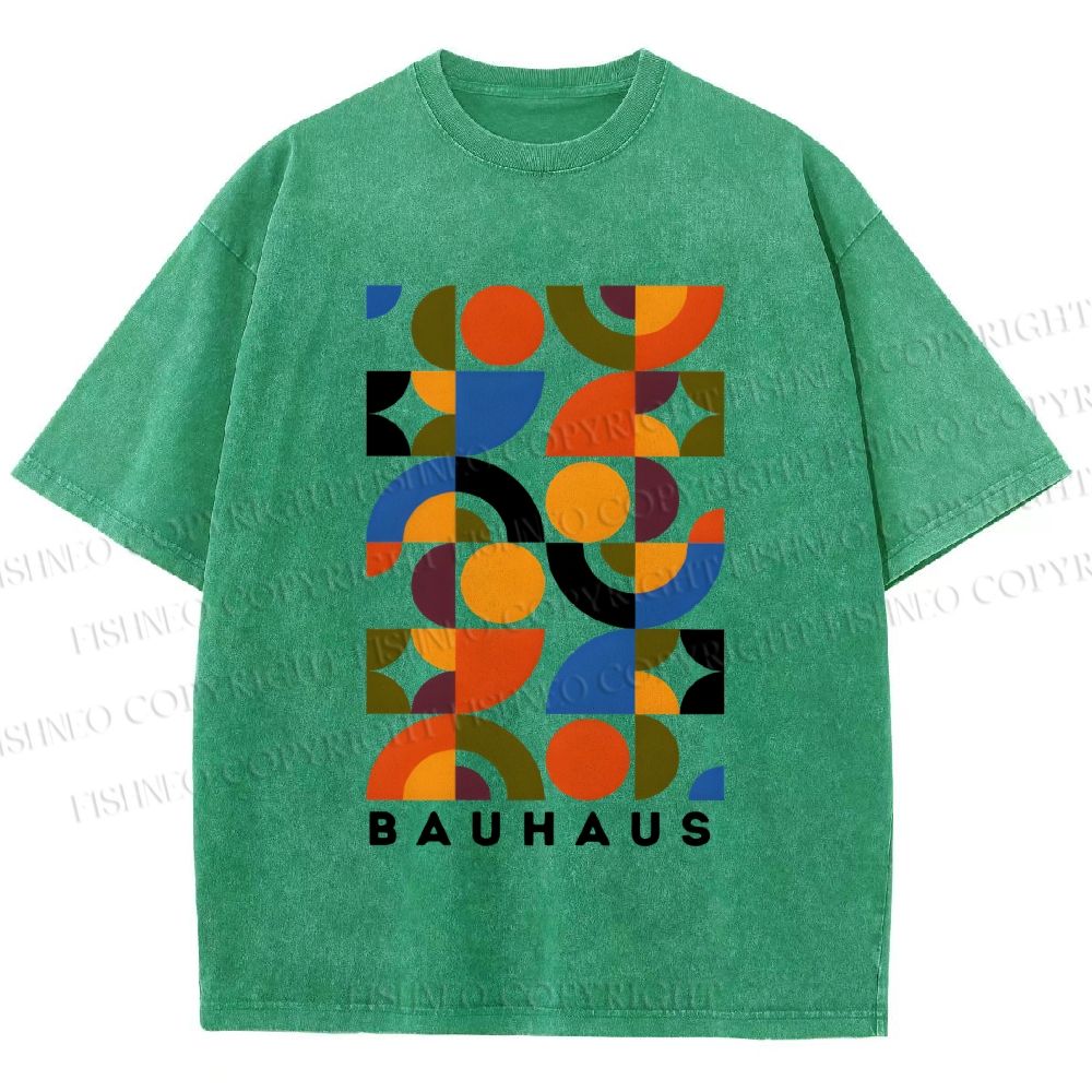 Unisex Bauhaus Design Printed Washed Tee