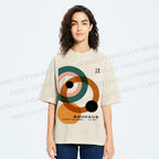 Unisex Bauhaus Circles Design Printed Washed Tee