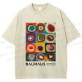 Unisex Bauhaus Abstract Art Printed Washed Tee