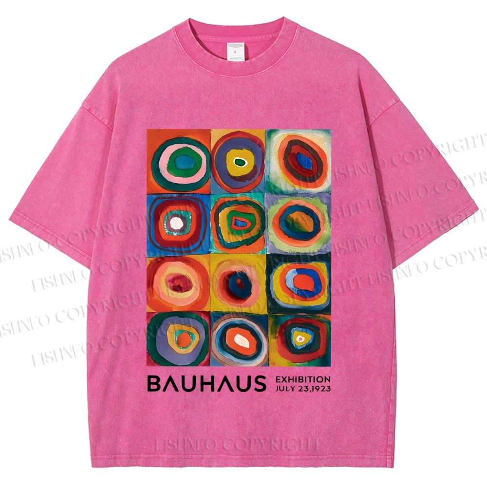 Unisex Bauhaus Abstract Art Printed Washed Tee