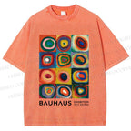 Unisex Bauhaus Abstract Art Printed Washed Tee