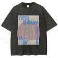 Unisex Yayoi Kusama Pink Pumpkin Printed Washed Tee