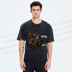 Unisex Wizard Raccoon Printed Washed Tee