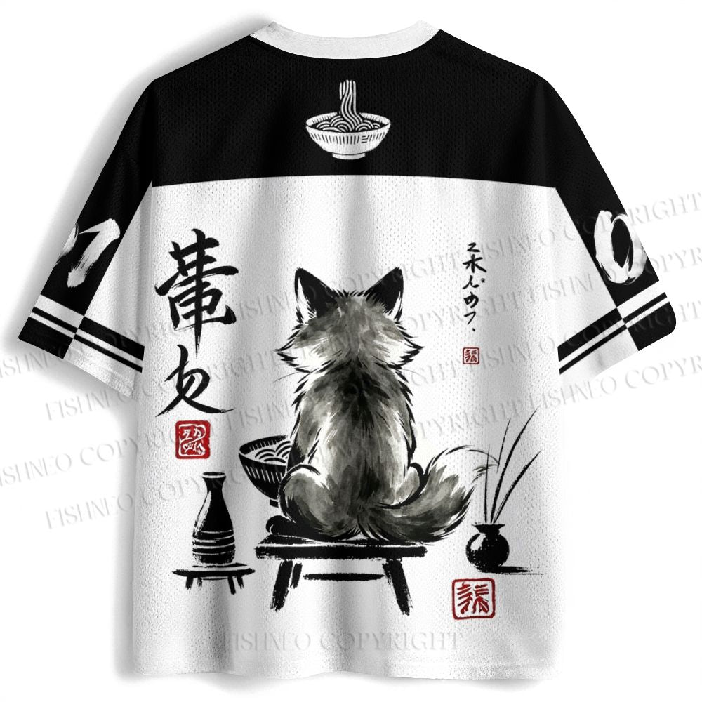 Ramen Fox Printed Jersey Shirts
